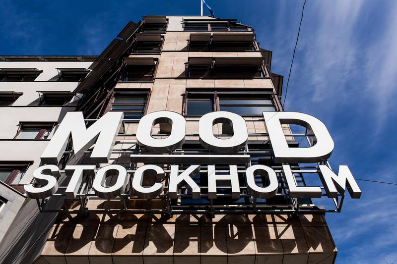 Photograph of the sign for Mood Stockholm